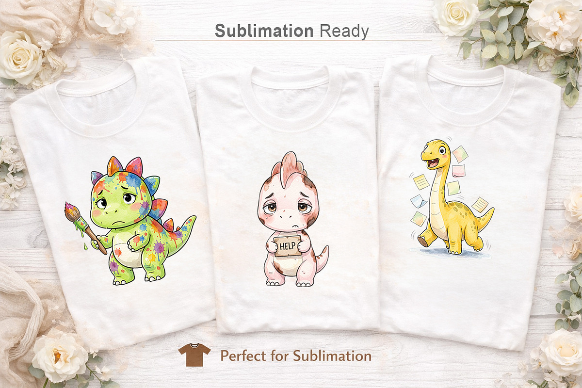 Funny Dino Sublimation PNG, an Illustration by Artnoy (Photo 6 of 8)