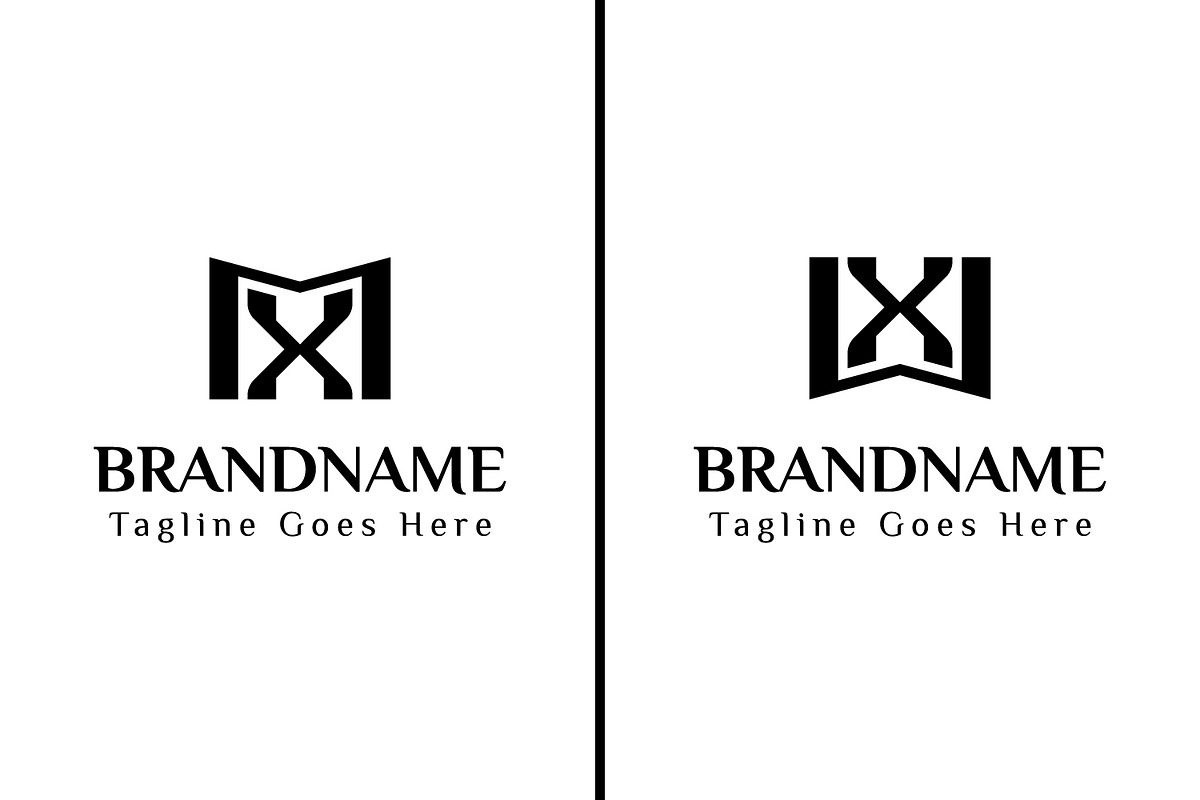Letters MX and WX Monogram Logo, a Branding & Logo Template by Pray Art Design Studio