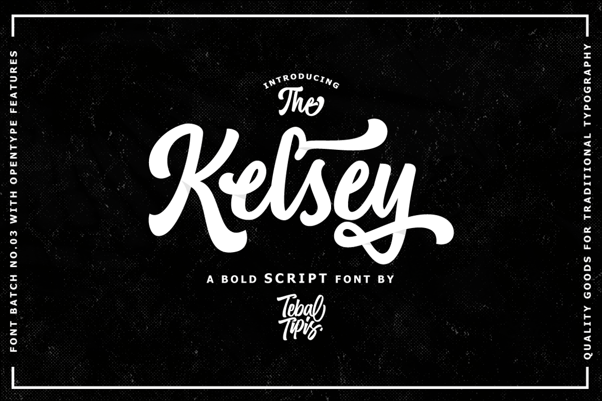 Kelsey - Bold Script Logotype, a Script Font by tebaltipislab (Photo 1 of 9)