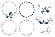 Navy & Blush Holly & Vectors, an Illustration by Amanda Ilkov (Thumbnail 3 of 5)