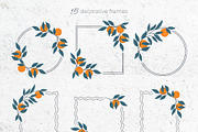 Orange Cliparts, Frames & Patterns, a Decorative Illustration by Panna Limon Store (Thumbnail 6 of 11)