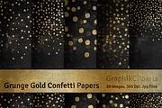 Grunge Gold Confetti Digital Papers, a Texture Graphic by Chus Moreno Studio (Thumbnail 1 of 2)
