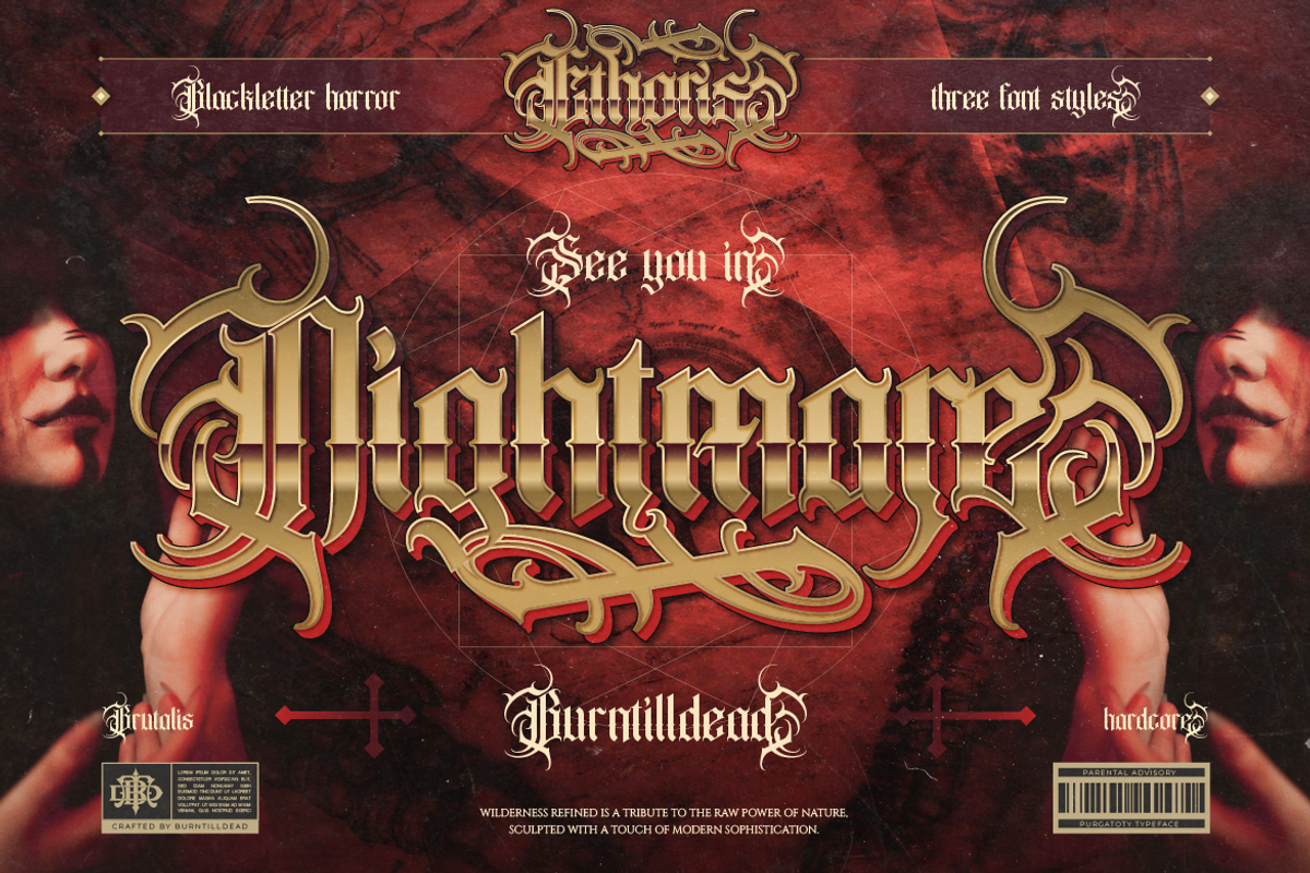 Ethoris - Blackletter Horror, a Blackletter Font by Burntilldead (Photo 12 of 12)