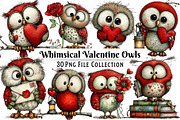 Whimsical Valentine's Owls Clipart, an Illustration by Dream Creation (Thumbnail 1 of 6)