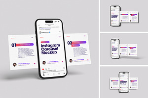 HighQualit Instagram Carousel Mockup, an iPhone Mockup by swsi-studio