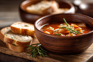 Rustic vegetable stew with herbs, a Food & Drink Photo by MistyDay