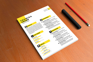 Yellow Resume Photoshop Template