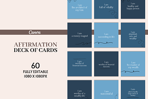 Affirmation Card of Deck Template, a Templates & Theme by Digital By Nikoleta