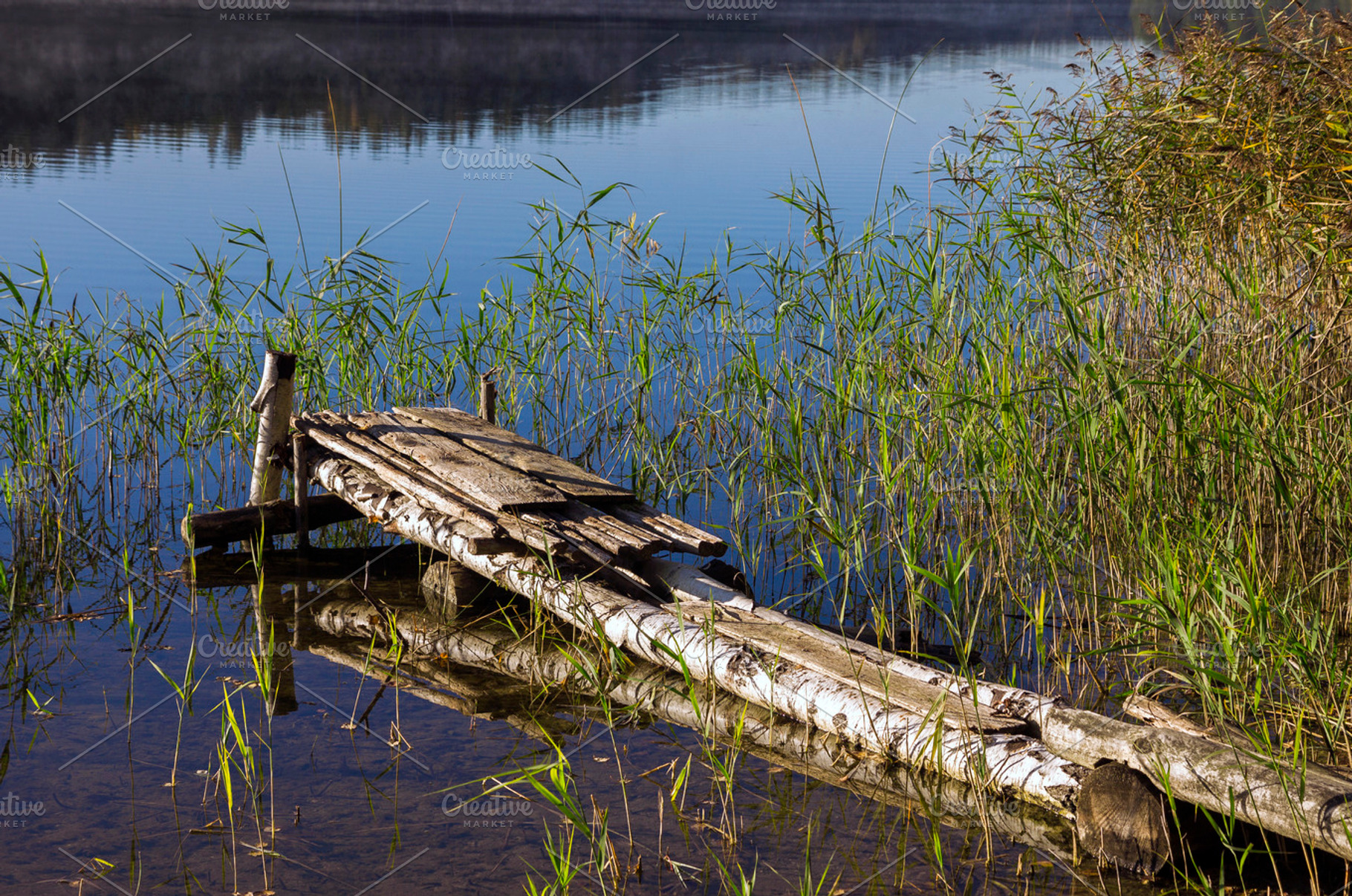 Old wooden pier on the lake, a Nature Photo by BOOCYS