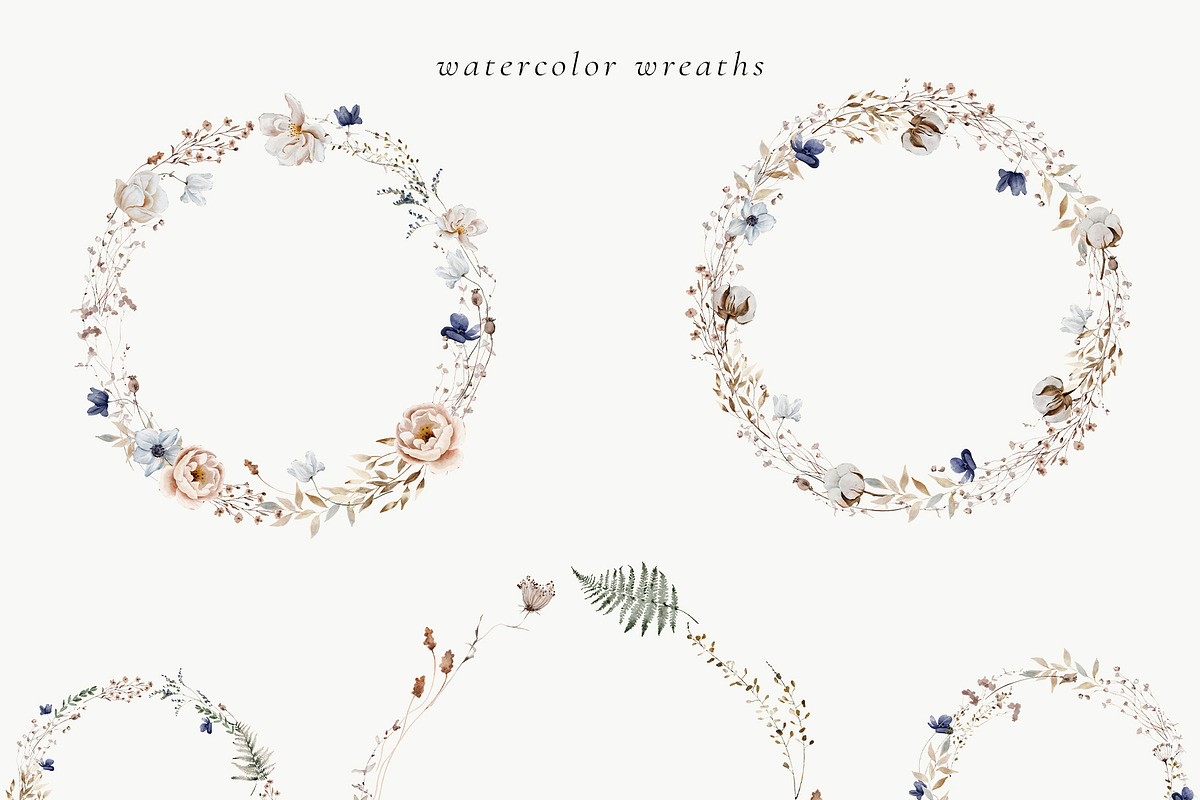 Winter Flowers Watercolor Set, a Decorative Illustration by Watercolor_Ma (Photo 6 of 8)