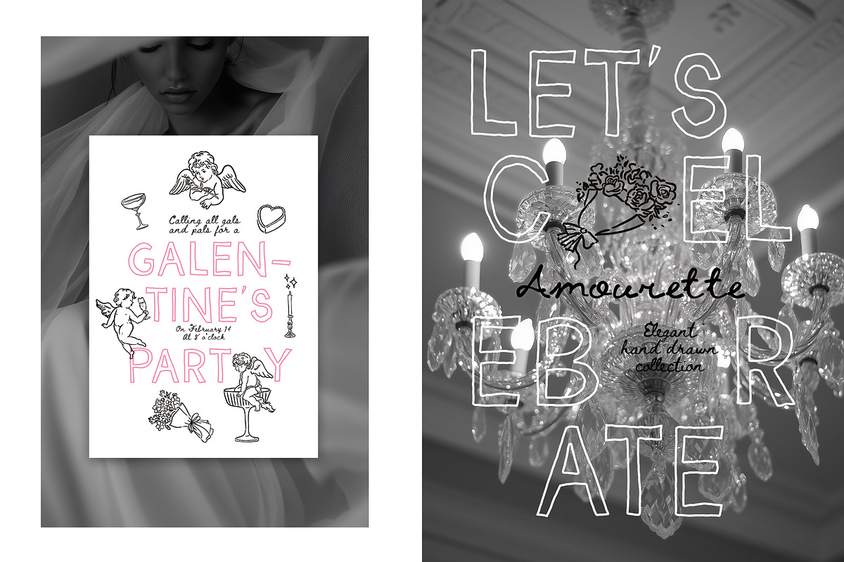 Amourette Hand Drawn Cupids Clipart, a Decorative Illustration by Muse Artist (Photo 8 of 12)