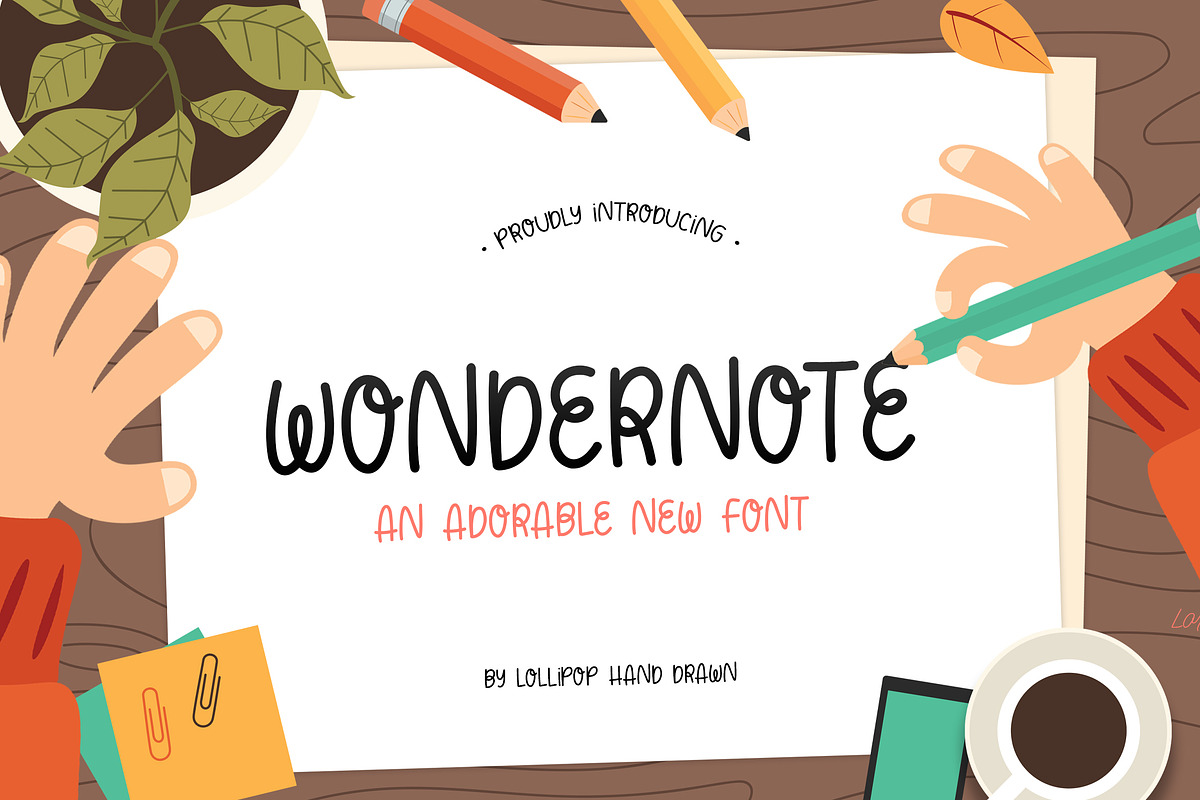 Wondernote Font, a Handwritten Font by Lollipop Hand Drawn (Photo 1 of 5)