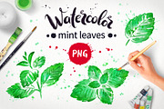 Mint Watercolor, an Object Graphic by Sonya Illustrations (Thumbnail 1 of 2)