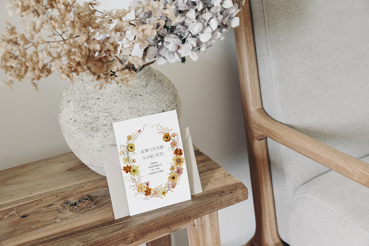 Rustic Fall Watercolor Dried flowers, a Decorative Illustration by SunnyAfternoons (Photo 12 of 14)