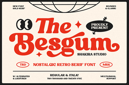 Besgum - Bold Retro Serif Font, a Serif Font by Shakira Studio
