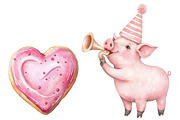 Pink Birthday Clipart Bundle, a Seasonal Illustration by CitraGraphics (Thumbnail 5 of 5)