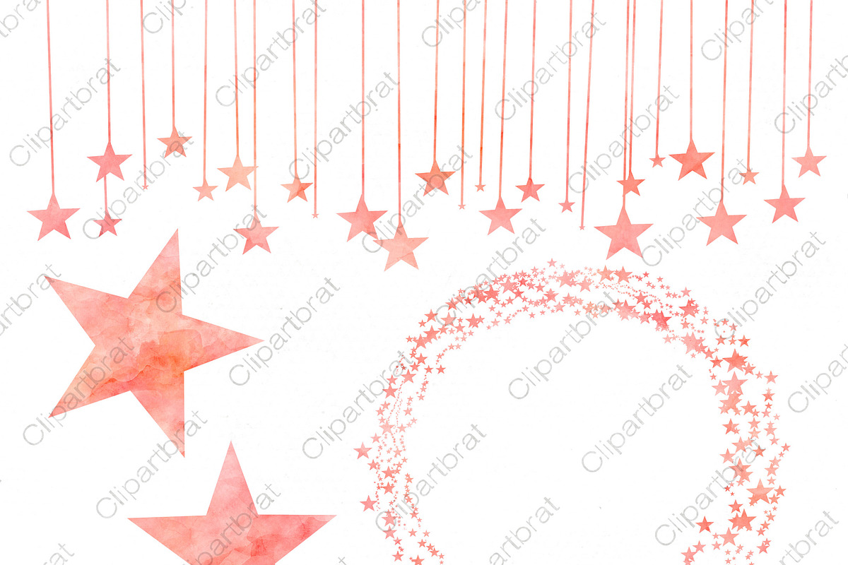 Salmon Celestial Sky Star Graphics, an Object Illustration by ClipartBrat Graphics (Photo 2 of 4)