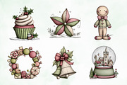 Whimsical Christmas Clipart Bundle, an Illustration by Creative Art (Thumbnail 5 of 10)