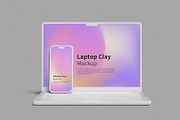 Laptop & Phone Clay Mockup, a Device Mockup by graphictime (Thumbnail 4 of 10)