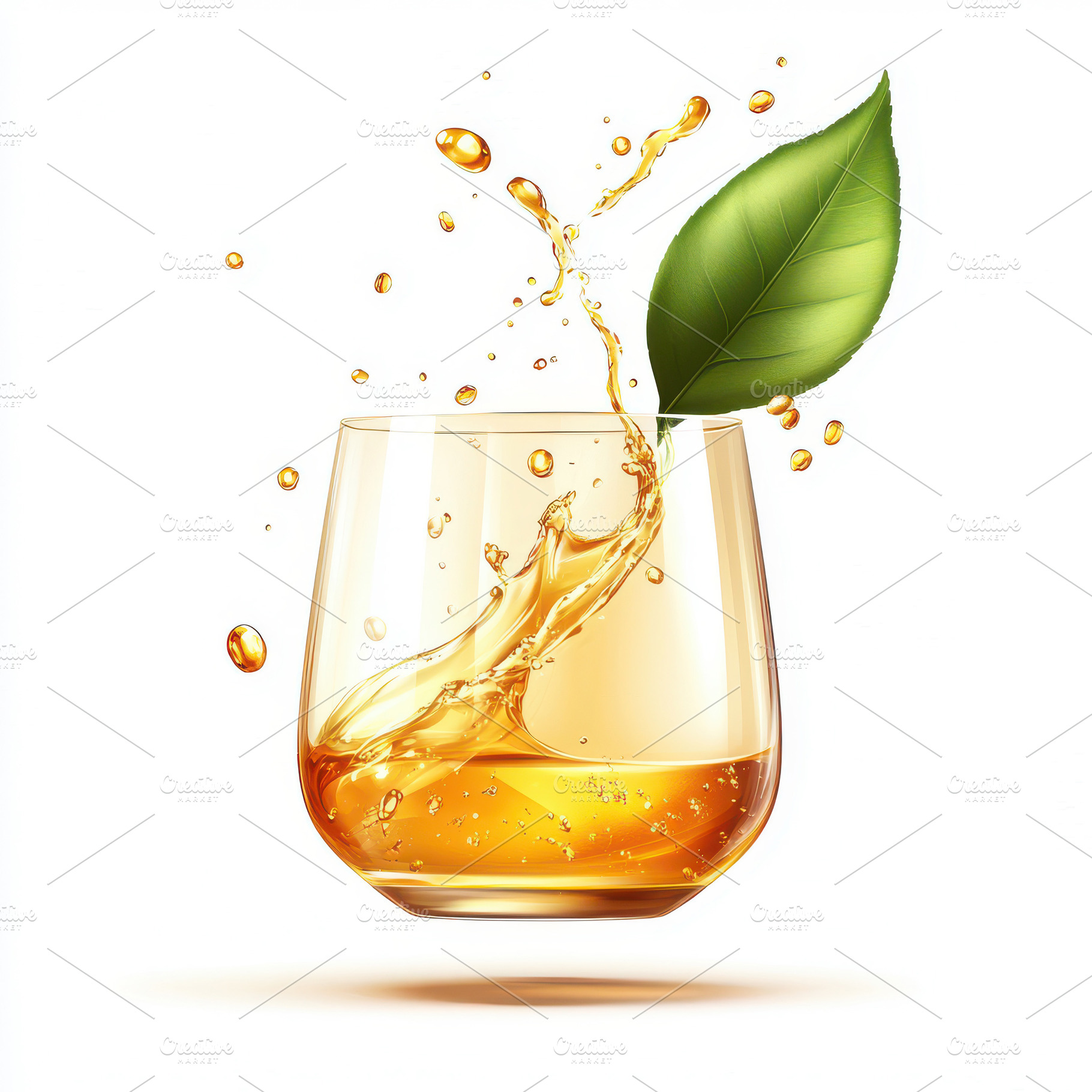 Refreshing Golden Liquid Splashing i, a Food & Drink Photo by Pixeness Studio