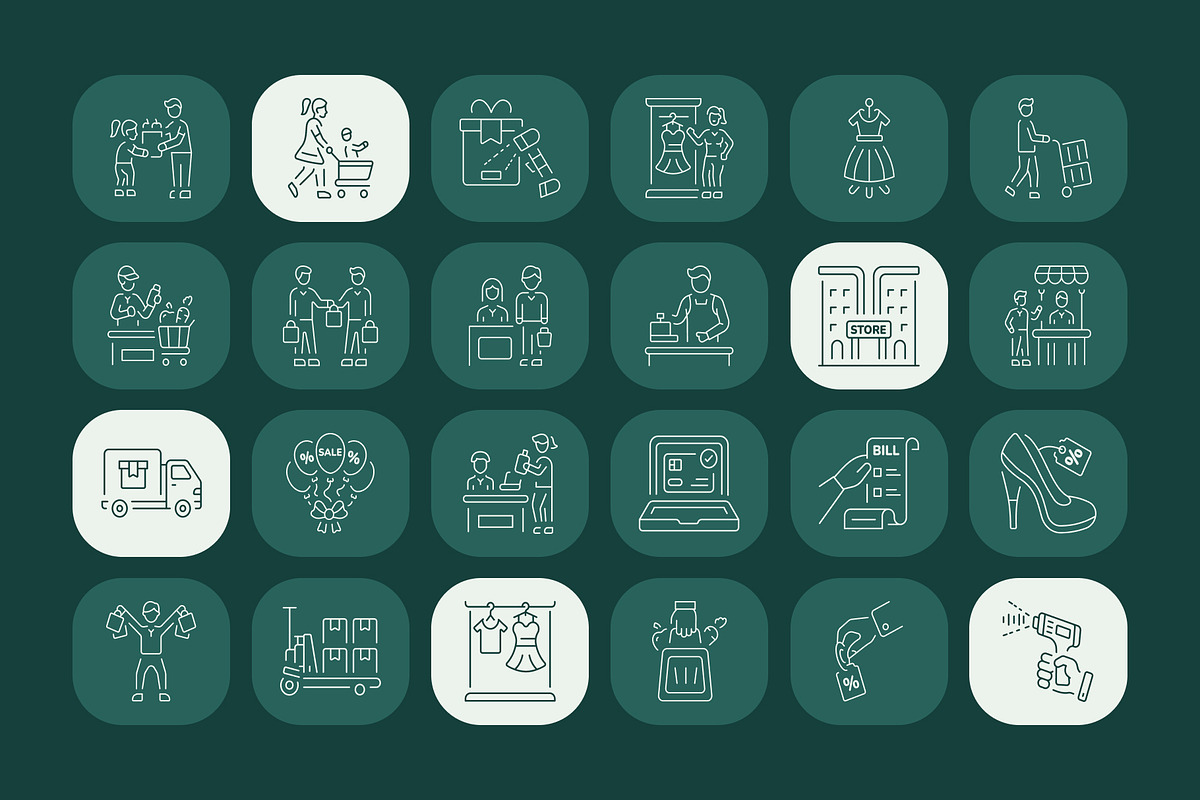 Shopping Icon Art Set, an Outline Icon by Prosymbols (Photo 5 of 7)