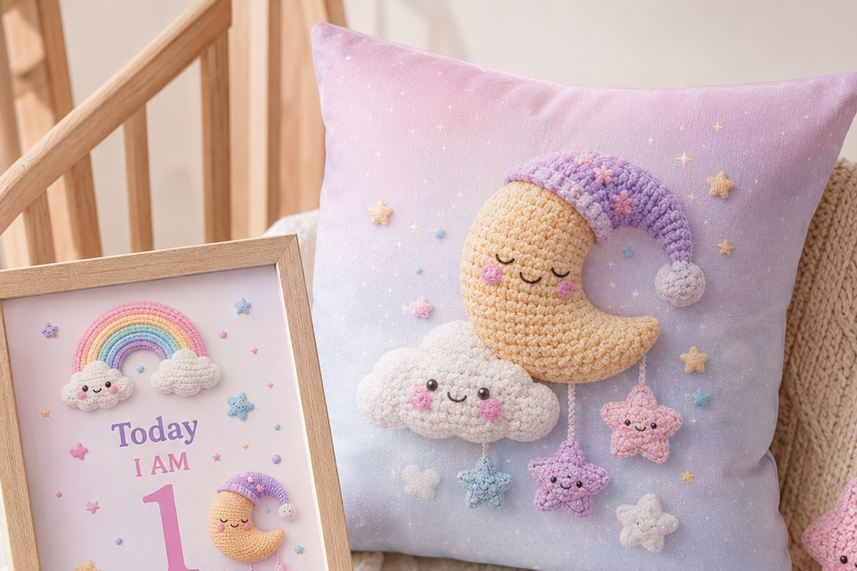 Kawaii Celestial Crochet Clipart, a Decorative Illustration by HeavensStar (Photo 4 of 6)