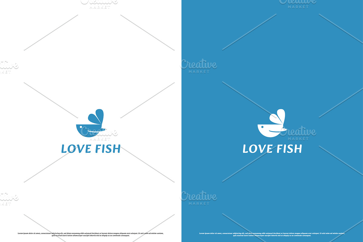 Love Fish Abstract Logo Design Icon, a Branding & Logo Template by Morvana Crew