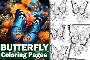 100+ Butterfly Coloring Pages, a Stationery Template by Design Station