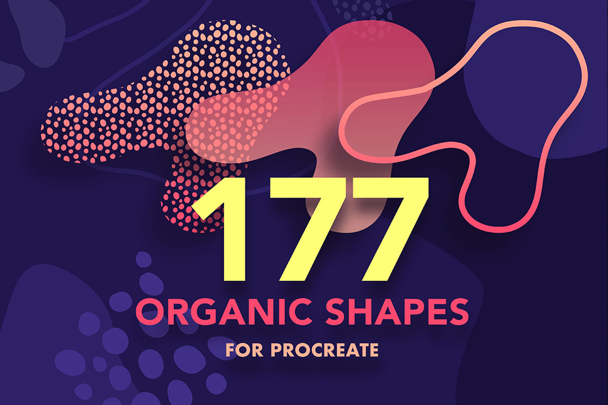 177 Procreate organic shapes brushes, a Brush Add-On by Endete & Mazak brushes (Photo 1 of 5)