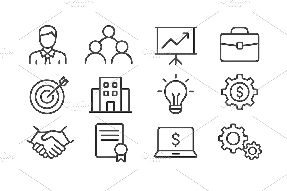 Business icons representing teamwork, a Person Illustration by ZinetroN