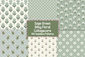 Sage Green Ditsy Floral Cottagecore