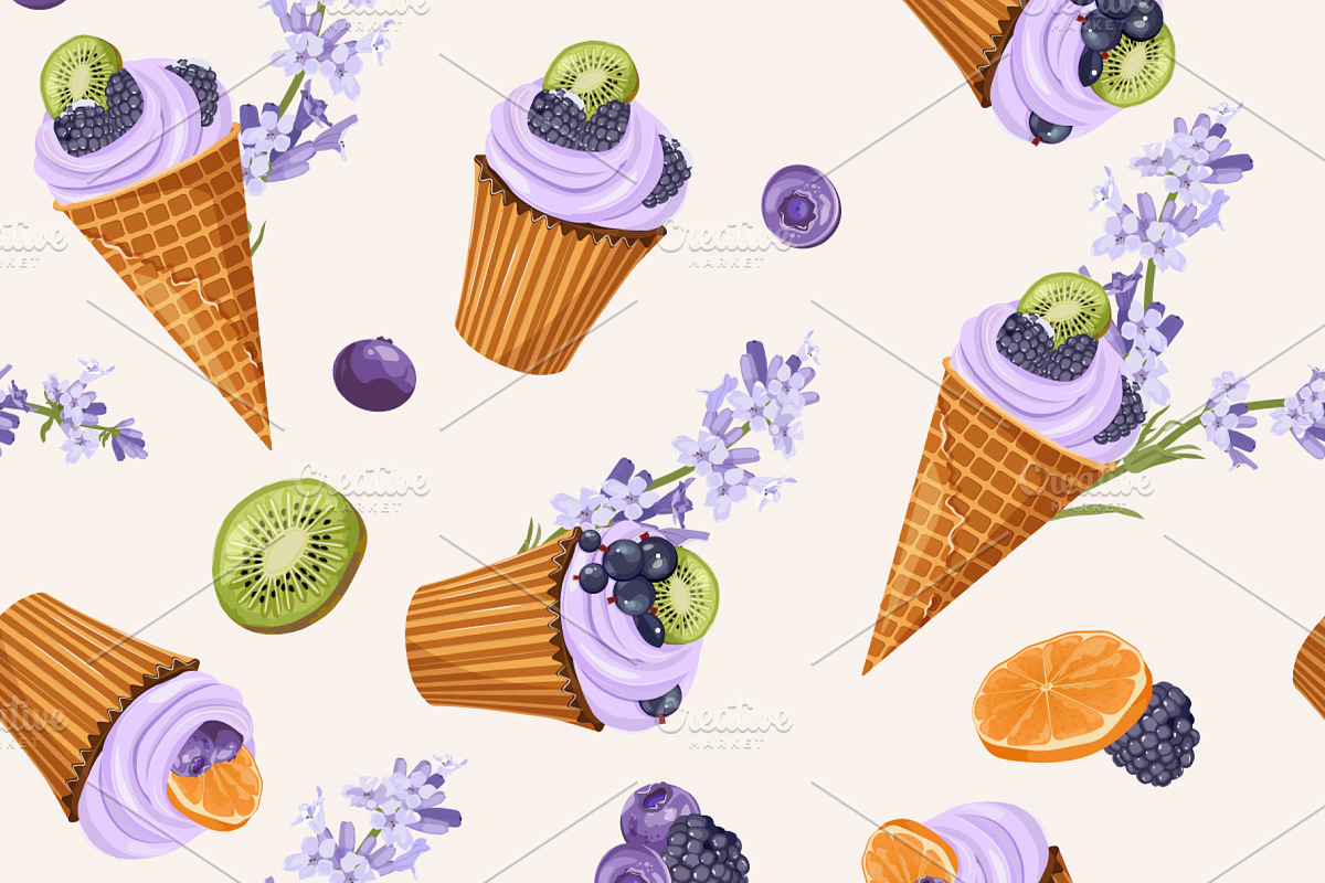 Berry & Pastry Seamless Patterns Set, a Pattern Graphic by artdemidova (Photo 11 of 12)