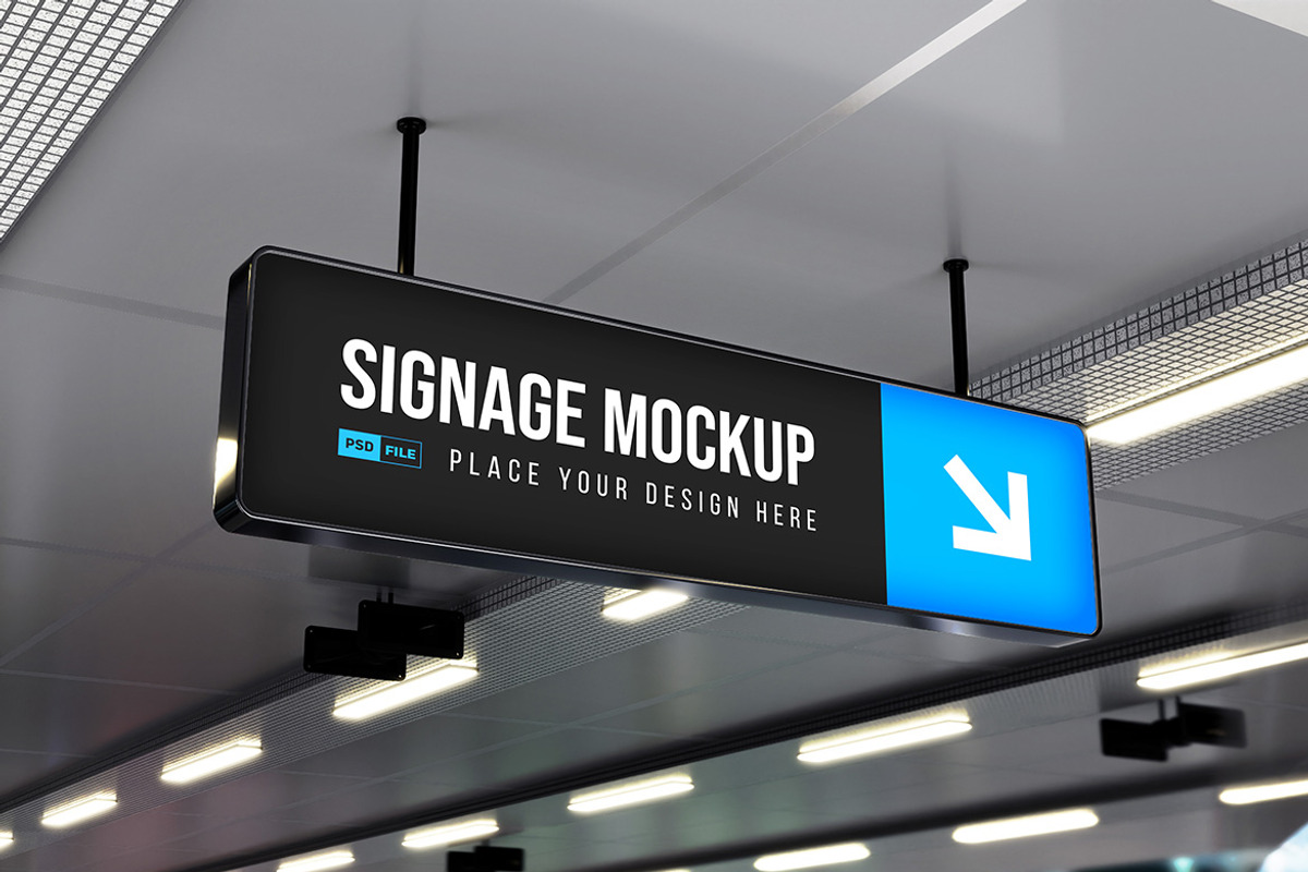 Horizontal Signage Mockup, an Advertising Mockup by Modaldesain (Photo 2 of 4)