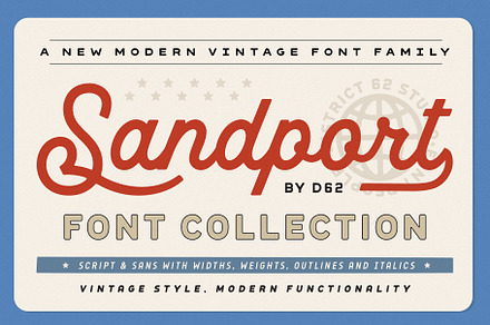 Sandport Font Family, a Script Font by DISTRICT 62 STUDIO