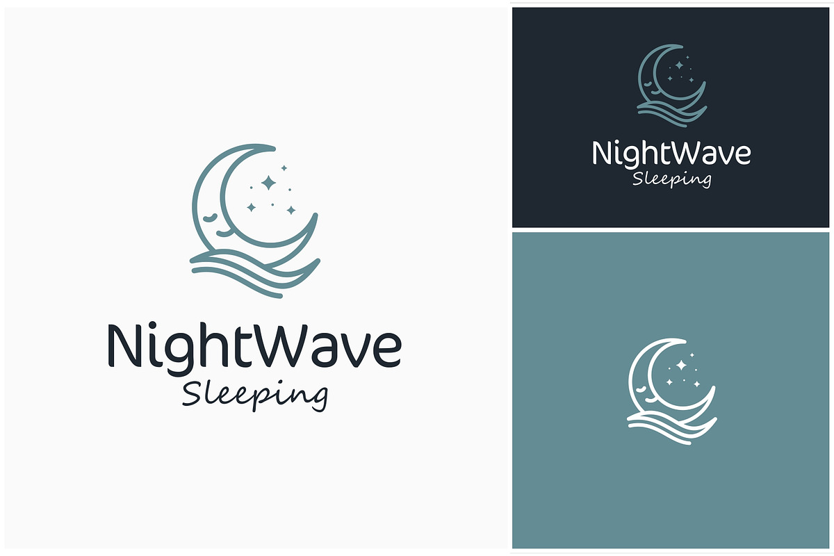 Sleep Moon Dream Wave Logo, a Branding & Logo Template by ika trisiana