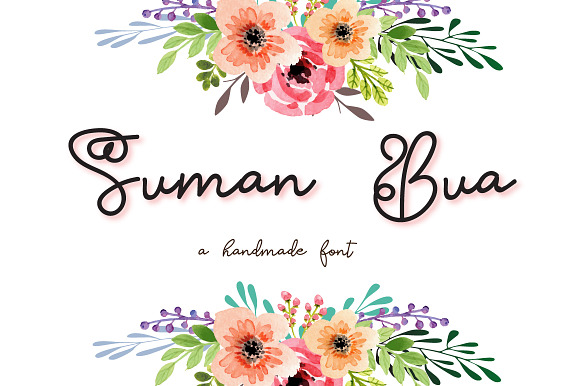 Suman Bua Script Font preview 3