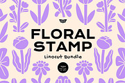 Floral Stamps Linocut Bundle,, an Illustration by ClayStudio (Thumbnail 1 of 8)