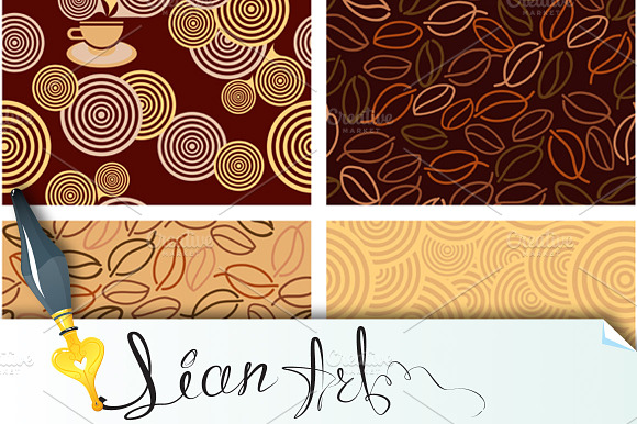 4 Seamless Pattern For Coffee Style