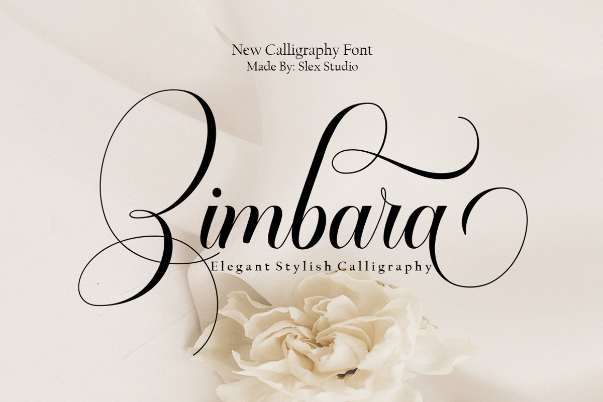 Zimbara, a Script Font by Slex Studio (Photo 2 of 11)