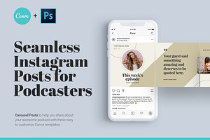 Podcast Carousel Posts CANVA + PS