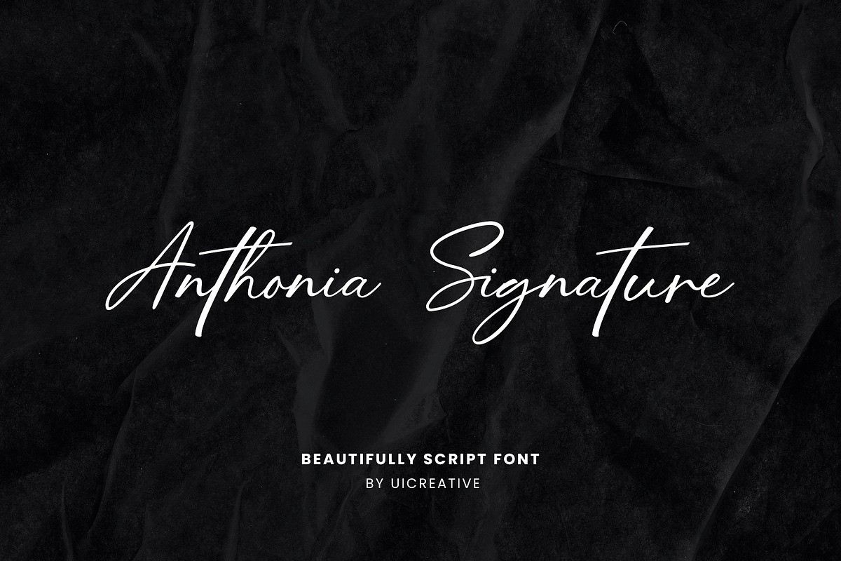 Anthonia Signature Font, a Handwritten Font by UICreative (Photo 1 of 12)