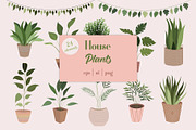 House Plants Clip Art Vector & Png, a Decorative Illustration by Digital Sugar (Thumbnail 1 of 5)