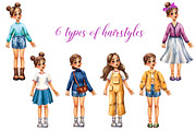Lucy's Outfits - Watercolor Clipart, an Illustration by Mashamashastu (Thumbnail 3 of 8)