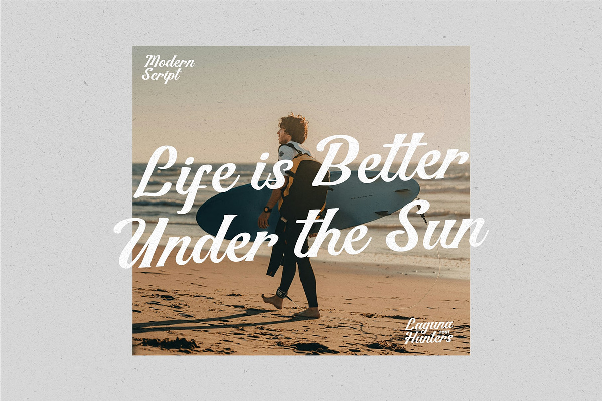 Laguna Hunters – Modern Script Font, a Script Font by Salamahtype (Photo 5 of 7)