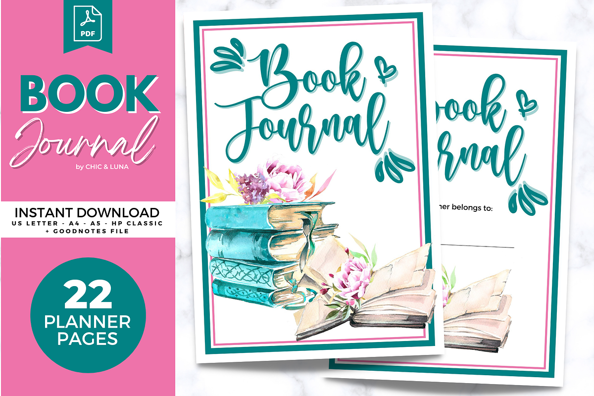 Book Journal - Printable, a Stationery Template by Jennifer Magri Templates (Photo 1 of 8)