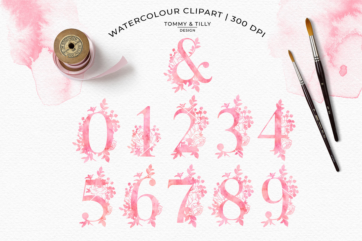 Watercolour Floral Alphabet Clipart, an Illustration by Tommy & Tilly Design (Photo 4 of 6)