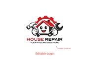 Modern House Repair Logo Template, a Branding & Logo Template by YUDesignStore (Thumbnail 1 of 9)
