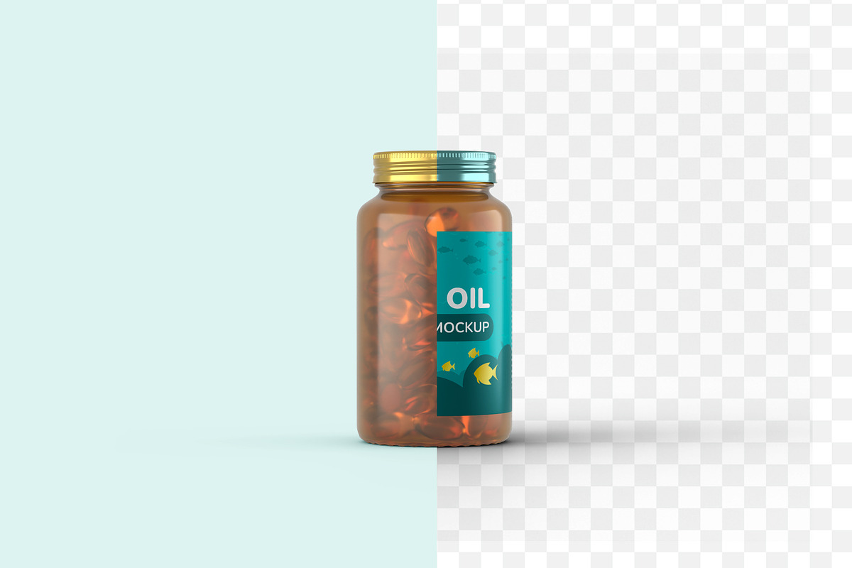 Fish Oil Bottle Mockup, a Packaging Mockup by Adstart (Photo 3 of 5)