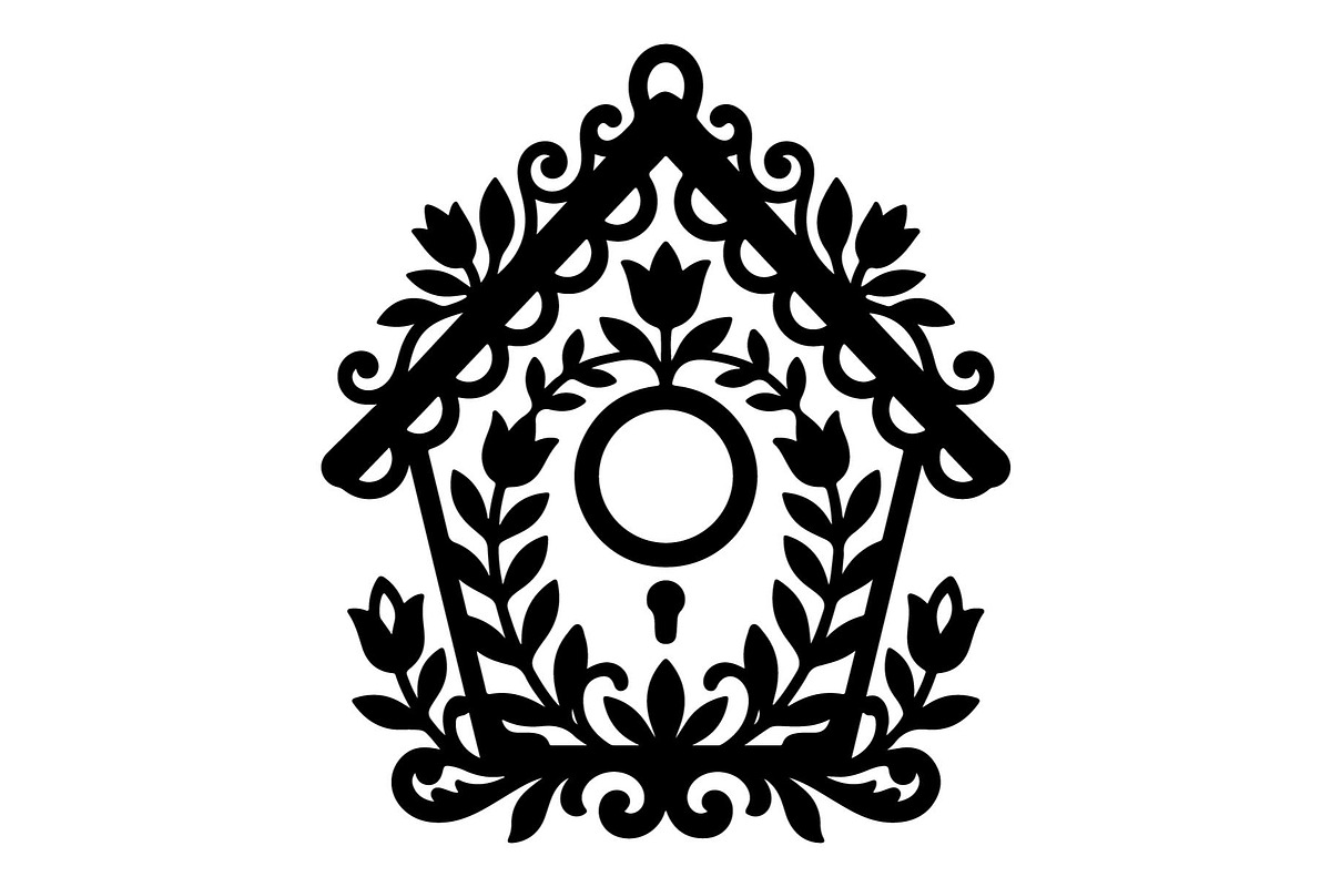 Floral Birdhouse Silhouette Bundle, an Object Graphic by hafijul (Photo 4 of 4)