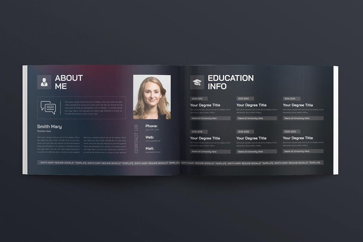 Resume Booklet Template Landscape, a Resume Template by TemplatesForest (Photo 3 of 5)